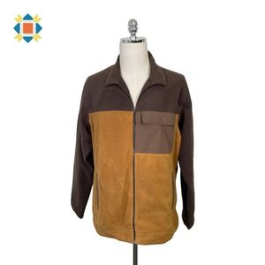 Mountain Hardwear Men's XL Brown Tan Full Zip Fleece Top Pockets